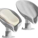 2 Pack Soap Holder Self Draining Soap Dish Sponge Holder Suction Cup Soap Dish Fast Draining Fast Drying Strong Suction Cup Adhesion for Bathroom Shower Kitchen Sink