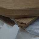 Small Oval Coffee Table, Oak Veneer Top with Solid Legs, Natural, 39.3 inches x 23.6 inches x 16.5 inches