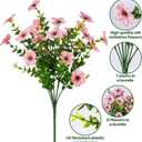 Lnoicy 20 Bundles Artificial Flowers for Outdoor Fake Plants for Spring Decoration,Faux Eucalyptus Flowers for Planter UV Resistant Lifelike for Home Porch Garden, Pink
