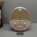 Elegant Dustproof Makeup Storage Organizer Box, Waterproof Large Cosmetics Organizer Storage with Drawers Skincare Cosmetic Display Cases for Countertop Bathroom Dresser Dedroom (Lager, Pink)