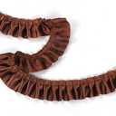 YYCRAFT 11 Yards Satin Ruffle Trim Fabric Trims and Embellishments by The Yard, 1.5 Inch Brown