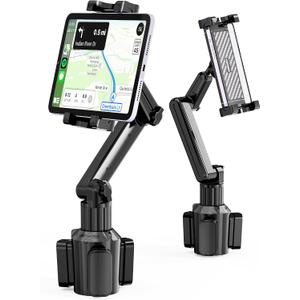 Cup Holder Tablet Mount, Tablet Holder for Car Secure 360-Degree Adjustable Phone Holder for Truck, Fits for 5.9"-11.4" iPad & Phone, Car Accessories