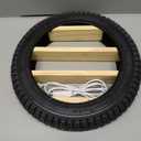 Yalikop 12 Inches Wheels Wall Display, LED Lighted Tire-Shaped Wooden Display Shelf with Wall Mount or Desk Placement, Toy Car Shelves for Collectors Race Car Room Decor (Natural)