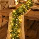 Garland with Lights, Garland for Mantle, Lighted Eucalyptus Garland, Medium
