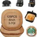 Air Fryer Disposable Paper Liner, 125Pcs Disposable Air Fryer Parchment Paper Pads Air Fryer Liner for Ninja Air Fryer Pro AF141 AF142 AG301 (125pcs 7.9'' Square)