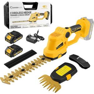 SakerPlus Cordless Hedge Trimmer for Dewalt 20V MAX Battery (No Battery) - Electric Hedge Trimmer Cordless Grass Trimmer, Bush Trimmer & Grass Shears for Yard，Brushless Motor，Powerful & Lightweight