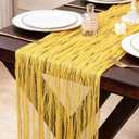 5 Pcs Yellow Gauze Table Runner 10ft Rustic Cheese Cloth Table Runner Boho Style Decoration for Romantic Date Wedding Party Baby Shower Photography Decoration