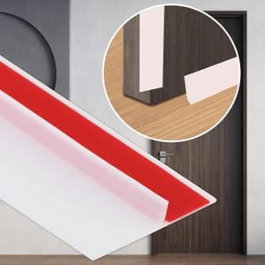 Peel and Stick Shower Door Draft Stopper, T-Shaped Silicone Weather Stripping, Double Sided Self-Adhesive Seal Strip for Gaps (White, 10ft x 1.97in) Peel and Stick Shower Door Draft Stopper, T-Shaped Silicone Weather Stripping, Double Sided Self-Adhesive Seal Strip for Gaps (White, 10ft x 1.97in)