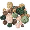 Patelai 36 Pcs Wicker Rattan Balls Decorative Balls for Vase Centerpiece Bowls Orbs Filler for Home Decor,4 Sizes(Vivid Color)