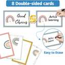 Student Behavior Clip Chart for Classroom Management Kids,Reward Chart for Kids Hanging Bulletin Board Teacher Supplies for School Preschoo (White)