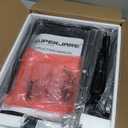 SUPERJARE Nightstand with Charging Station, Bed Side Table with Adjustable Fabric Drawer, Night Stand for Bedroom, 3-Tier Storage End Table, for Living Room, Rustic Brown and Black