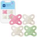 MAM Original Start Baby Pacifiers 0-3 Months, BPA-Free Skin Soft Silicone Nipple, Glows in The Dark, Developed with Medical Experts Specially for Smaller Newborn Mouths, 4 Pk, Made in Europe (4 Count (Pack of 1), Rose Pink/Peppermint Green/Linen)