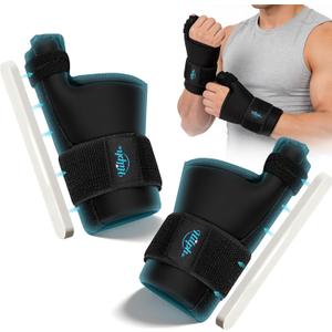 Hilph 1 Pair Upgraded Thumb Wrist Ice Pack Wrap with Removable Thumb Splint Support for Carpal Tunnel & Tenosynovitis, Hand Gel Ice Pack Hot Cold Compress for Arthritis, Tendonitis, Mommy Wrist