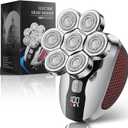 Head Shavers for Bald Men, Professional 5-in-1 Electric Head Shaver Grooming Kit, 7D Floating Wet & Dry Electric Razor for Bald Heads with LED Smart Display & Type-C Charging for Hair/Face/Beard (Red)
