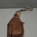 Womens Sling Bag Crossbody Bags for Women Vegan Leather Sling Backpack Daypack Fanny Pack Crossbody Purse Travel, Brown