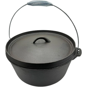 Vivicreate 9 QT Vegitable oil coated Cast Iron Dutch Oven Camping Pot with Lid, Black