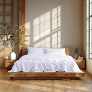 Linen Closet Soft & Cozy 100% Cotton Flannel Sheet Set, King, Arctic White (King (U.S. Standard))