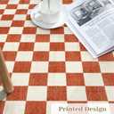 Machine Washable 5x7 Area Rugs for Living Room Checkered, Non Slip Soft Low Pile Farmhouse Halloween Modern Neutral Playroom Boys Rugs for Bedroom, Large Carpet Rugs for Dining Room(Orange,5'x7')