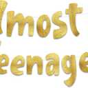 Pre-Strung 12th Birthday Gold Glitter Banner - 12th Birthday and Anniversary Decorations for Boys and Girls - Party Supplies and Gifts