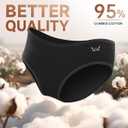 Womens Cotton Underwear, Hi-Cut Soft Breathable Briefs, Ladies Stretch Underwear Panties 5 Pack Regular & Plus Size, 2XL