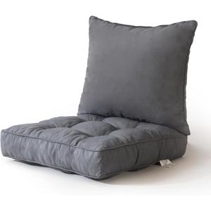 HIGOGOGO 19 x 19 Outdoor Cushions for Patio Furniture, Outdoor Seat Cushions with Resistant Waterproof Cover for Yard Garden, Grey