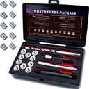 M8X1.0 Thread Repair Kit with Insert HSS Drill, Tap, Counterbore, Installation Driver, Metric, 10PCS Stainless Steel Insert M8X1.0X11.7MM