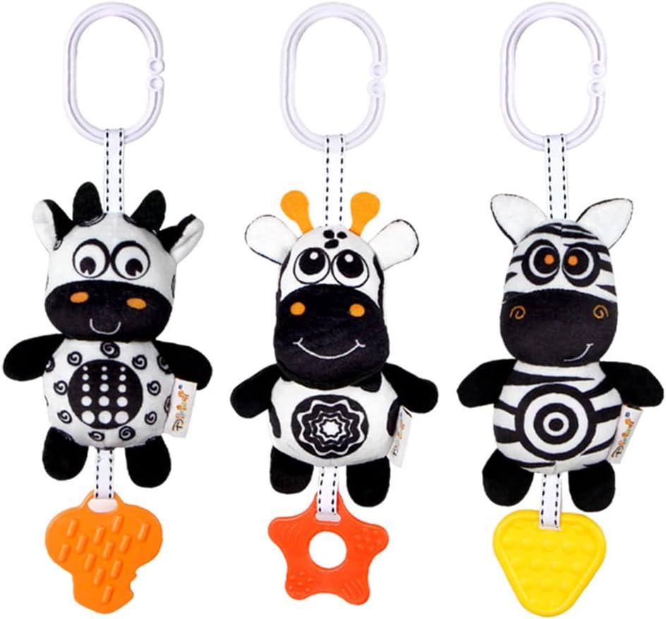 KAKIBLIN Baby Hanging Toy,3 Pack Black and White Sensory Toys for for 0 3 6 9 to 12 Months, High Contrast Soft Hanging Crinkle Squeaky Learning Toy with Teether for Boys Girls (21CM, Zebra,Deer&Cow) KAKIBLIN Baby Hanging Toy,3 Pack Black and White Sensory Toys for for 0 3 6 9 to 12 Months, High Contrast Soft Hanging Crinkle Squeaky Learning Toy with Teether for Boys Girls (21CM, Zebra,Deer&Cow)