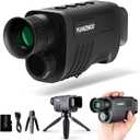 Upgraded Night Vision Monocular Digital Infrared Monocular Telescope for 100% Darkness with 8X Zoom 2000mAh Rechargeable Battery Tripod 32 GB SD Card & Card Reader, for Adult Hunting Camping
