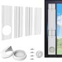 Portable AC Window Vent Kit, Adjustable PVC Window Seal Panel for Sliding Windows, Portable Air Conditioner Window Kit Suitable for 5.1" / 5.9" AC Exhaust Hose(Not Include Hose)