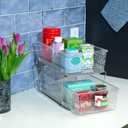 madesmart 2 Tier Organizer, Under Cabinet Storage with Pull Out Sliding Drawers, for Cleaning Supplies, Undersink, Sponges, Bottles & Bath, Adjustable Dividers & Pull Out Baskets, Grey