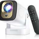 [ Auto Focus / Keystone] Short Throw Projector with Wifi and Bluetooth 5.4, 1080P Native Projectors 4K, Built in Apps, Mini Portable Proyector for Outdoor Movies (2026 Upgrade, White)