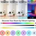 RGB Ceiling Fans with Lights and Remotes, 20 Inch Modern LED Low Profile Ceiling Fan, Quiet Reversible DC Motor, 6 Speeds, Dimmable Smart Fandelier Ceiling Fan Light for Bedroom, Living Room