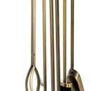 FEED GARDEN 29 Inch Fireplace Tools Set 5 Pieces Wrought Iron Fire Place Set Tools Indoor Outdoor Fireplace Accessories with Poker, Tongs, Shovel, Brush, Base, Antique Bronze