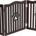 Pet Gate, Wooden Free Standing Dog Gate for Small Dogs and Cats. Great Folding Fence for Doorways, Halls, Stairs. Espresso