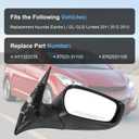 Door Mirror Right Passenger Side Replacement For Hyundai Elantra 2011 2012 2013, Replace HY1321179, Black 5PINS
