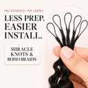 Human Crochet Hair for Black Women Feather Miracle Knots Crochet Human Hair, Black, 18in
