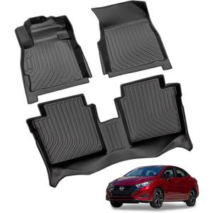 Car Floor Mats Replacement for Nissan Versa 2011-2021 (Not Fit Versa Note) Durable Odorless Front Rear Heavy Duty Custom Fit Carpeted Storage All Weather Anti-Slip Liners