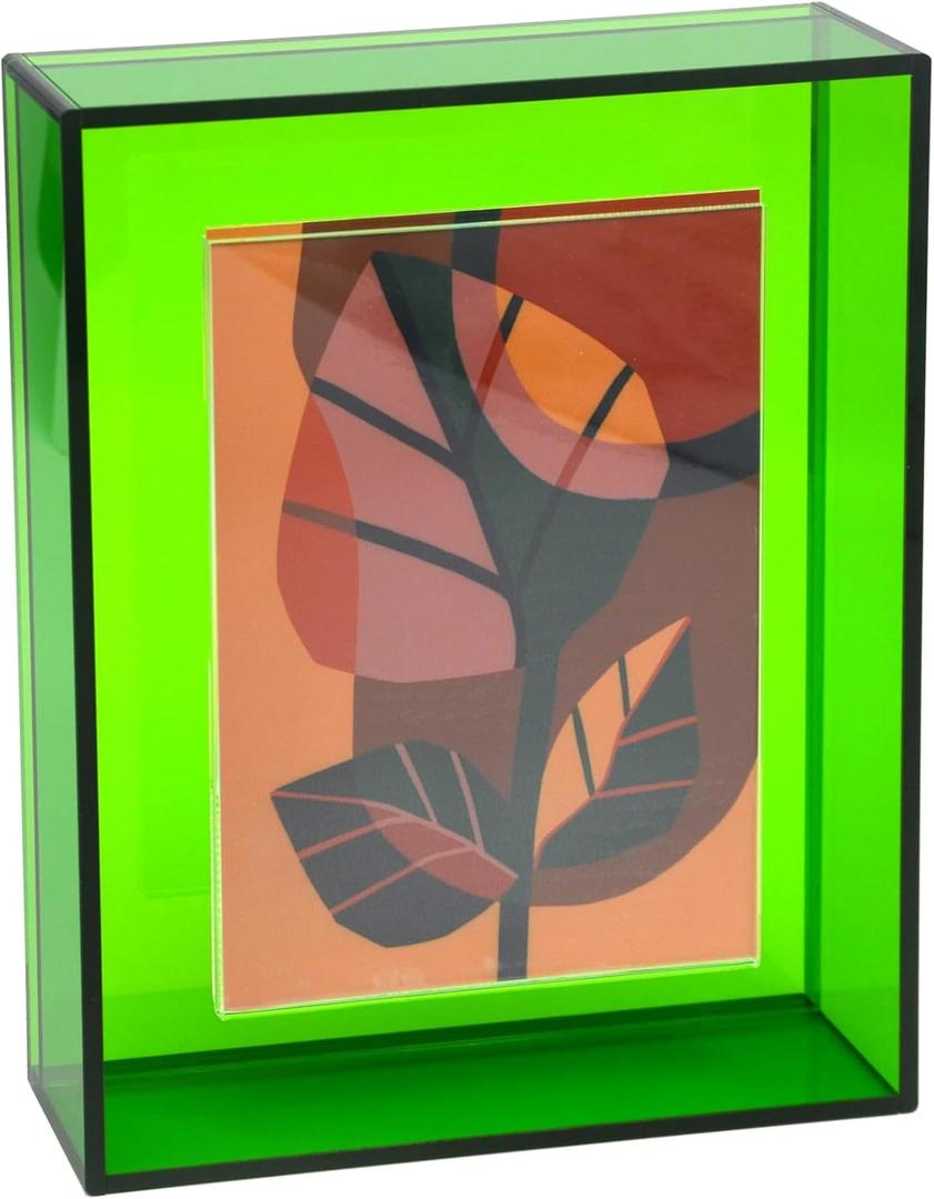 11x14 Acrylic Picture Frame for Wall and Tabletop Neon Floating Photo Frame with Decorative Bright Color, Turquoise Green