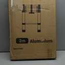 WFLNHB Extension Ladder 6.6ft Aluminum 330lbs, Non-Slip Pad One-Touch Retractable Compact Foldable Extension Ladders, Portable Multi-Purpose Suitable for RV or Outdoor Work, Home, Attic Use