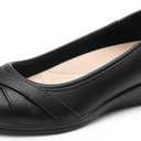 DREAM PAIRS Women's Ballet Flats Business Office Work Dress Shoes Comfortable Dressy Flats for Women (10, Black)