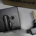 Kwikset Downtown Deadbolt Lock, Matte Black Square Exterior Keyed Front Entry Door, Pick Resistant SmartKey Rekey Security, Single Cylinder Dead Bolt, with Microban Protection (0.5" x 2.63" x 2.63")