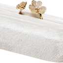 Velvet Jewelry Display Stand, 3-Size Ring Holder & Bangle Organizer (Beige, M)