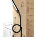 LED Desk Lamp with Clamp, Clamp Light with 30 Adjustable Color Modes, Clip on Light with Long Flexible Gooseneck, Eye Care Lamp Clamp for Study, Work, Home, Office, Black, 12W
