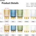 DASITON Makeup Brush holder Organizer,Crystal Cosmetic Makeup Brush Glass Brushes Storage Holder, Vintage Make Up Brush Cup Pen Pencil Holder striped vase(Coffee L)