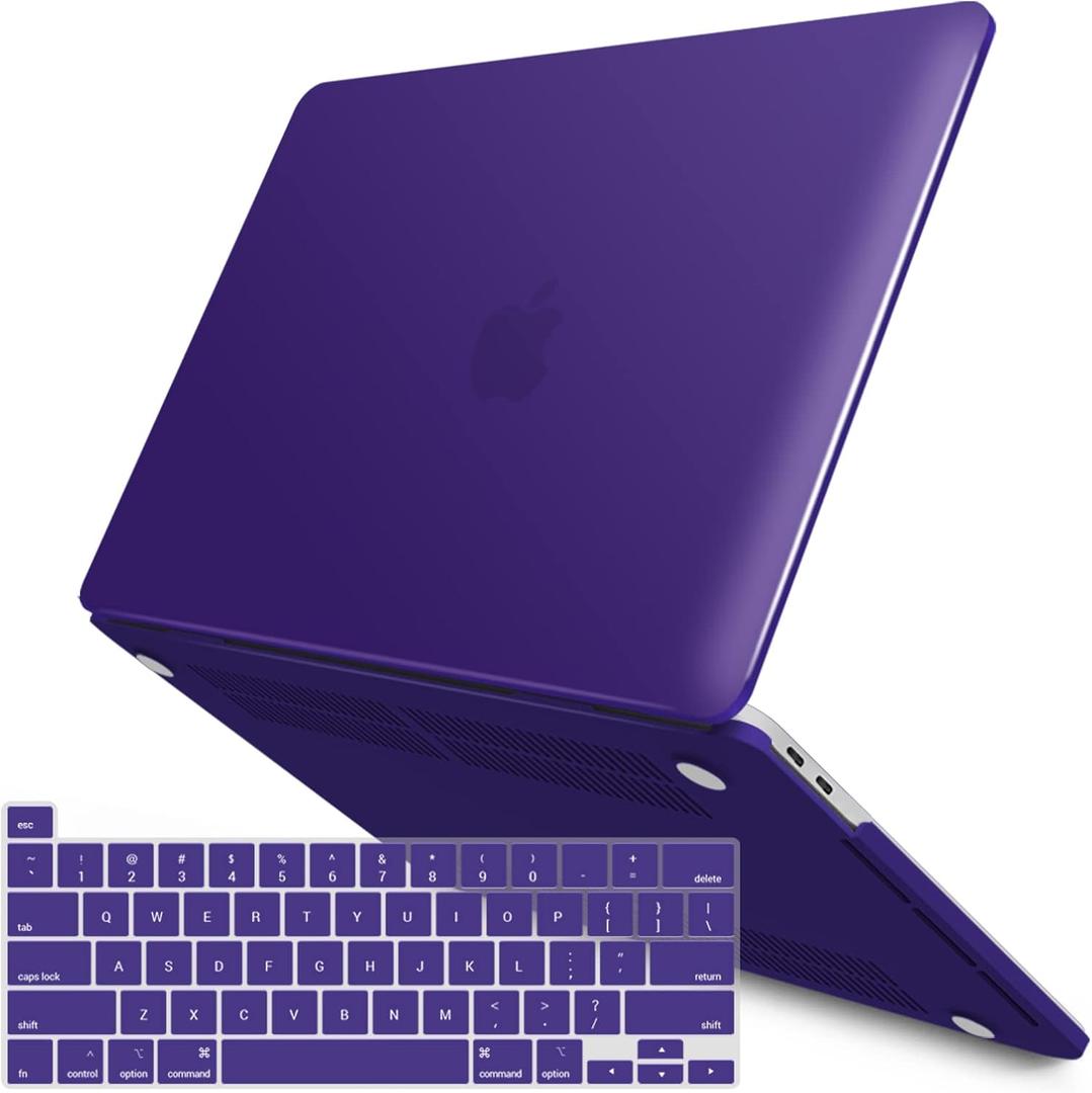 IBENZER Compatible with MacBook Pro 13 Inch Case M2 M1 2026 2025 2024 2023 2022 A2338 A2289 A2251 A2159 A1989 A1706 A1708, Hard Shell Case & Keyboard Cover for Mac Pro 13, Ultra Purple, T13UAPU+1
