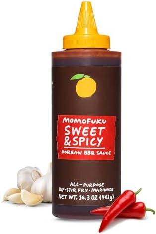 Momofuku Sweet & Spicy Korean BBQ Sauce with Gochujang, Black Pepper, Soy & Garlic for Stir Fry, Barbecue, and Marinade; Umami flavor with Low Spice 6 Pcs,BB Date 04/14/2026 Momofuku Sweet & Spicy Korean BBQ Sauce with Gochujang, Black Pepper, Soy & Garlic for Stir Fry, Barbecue, and Marinade; Umami flavor with Low Spice 6 Pcs,BB Date 04/14/2026