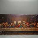 Large The Last Supper Wall Art Jesus Christian Artwork Vintage Home Decoration Print for Living Room Office Framed 24x48inch Painting Brown (24x48inch, the last supper)