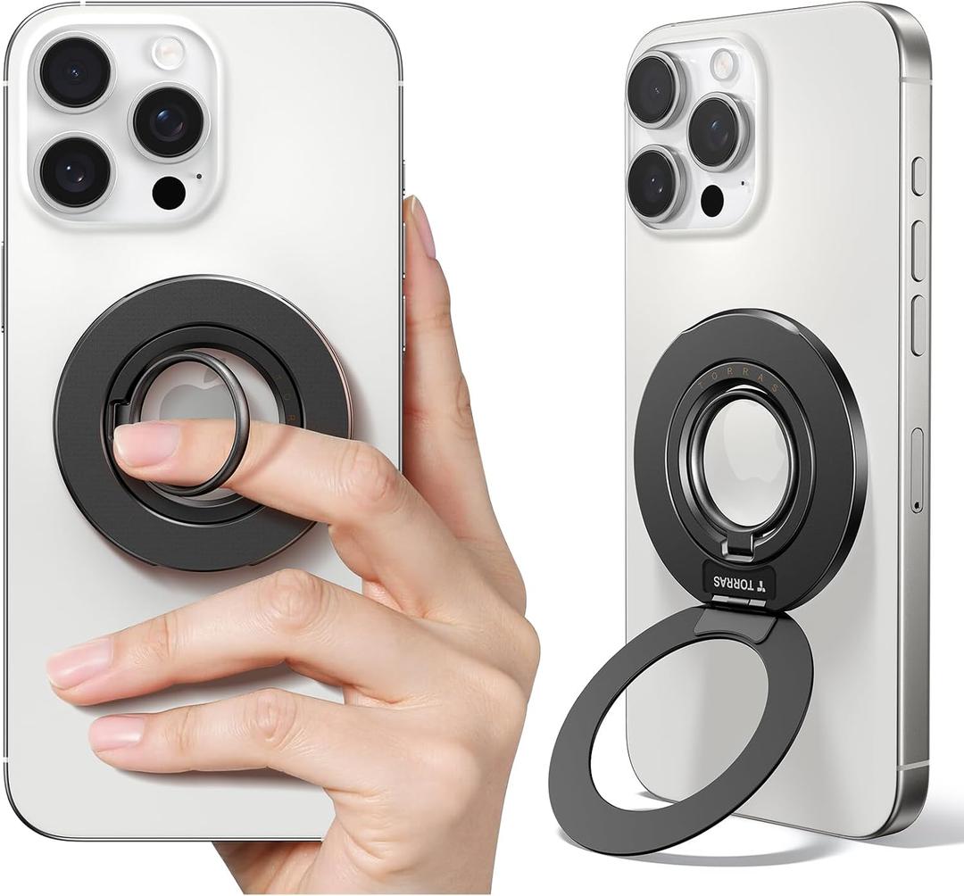 TORRAS 2025 Upgrade (Dual-Ring) Fit for MagSafe Phone Grip Ring Holder Compatible with MagSafe Kickstand Magnetic for iPhone 16/15/14/13/12/11 Samsung, Google Accessories, Black TORRAS 2025 Upgrade (Dual-Ring) Fit for MagSafe Phone Grip Ring Holder Compatible with MagSafe Kickstand Magnetic for iPhone 16/15/14/13/12/11 Samsung, Google Accessories, Black