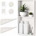 Stainless Steel Shower Niche No Tile Needed 24"x12" Inner Size (25.19"x13.19" Outside Size) Matte Warm White - Niche for Shower Wall - Bathroom Niches - Includes Corner Shelves Razor Holders and Hooks