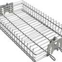 onlyfire 6042 BBQ Stainless Steel Flat Spit Rotisserie Grill Basket for Any Grill, Fits 1/2" Hexagon, 3/8" Hexagon, 3/8" Square&5/16" Square Rotisserie Spit Rods
